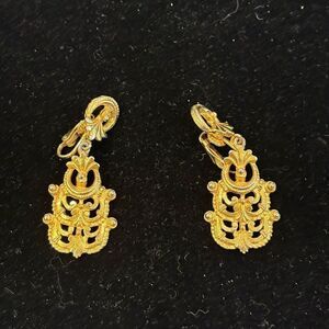 VTG Florenza Gold Filigree Earrings Lightweight